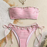 Biquíni Bandeau com Nó Lateral