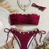 Biquíni Bandeau com Nó Lateral