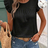 Blusa com Renda e Babado no Decote
