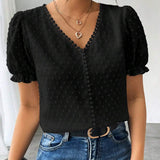 Blusa Jacquard Decote V