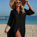 Saída de Praia Camisa Longa com Botões