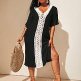Saída de Praia Plus Size Detalhe Vazado