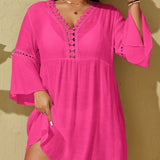 Saída de Praia Plus Size com Renda