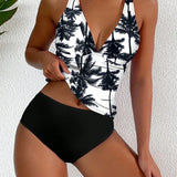 Tankini com Decote V e Costas Abertas