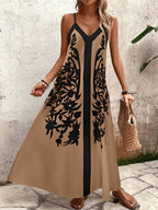 Vestido Longo Estampa de Leopardo com Costas Abertas - La Lecce
