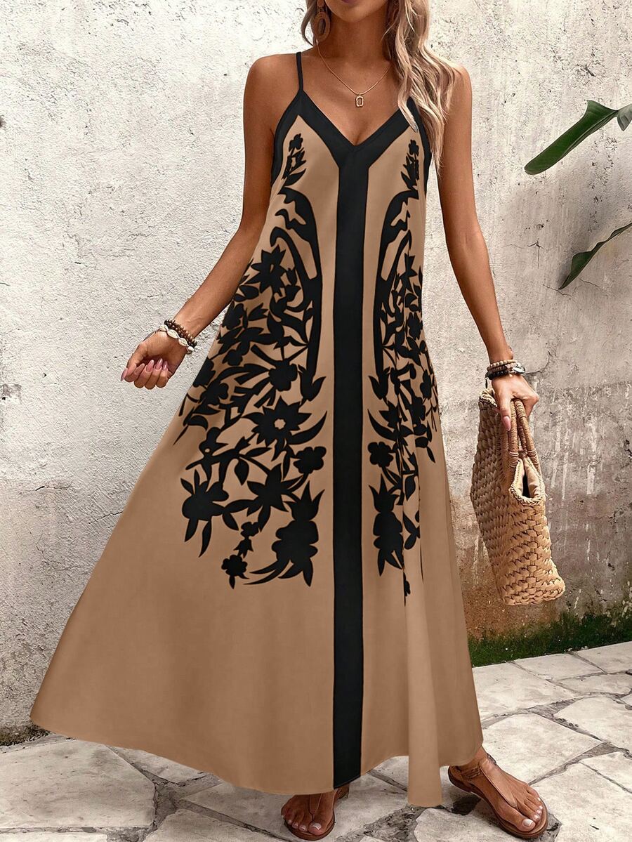 Vestido Longo Estampa de Leopardo com Costas Abertas - La Lecce