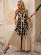 Vestido Longo Estampa de Leopardo com Costas Abertas - La Lecce