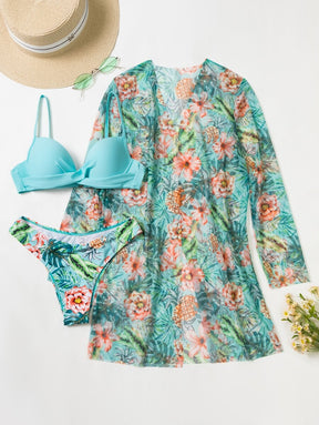 Conjunto Praia Flora Paradise 3 Peças