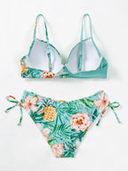 Biquíni Estampado com Alças Finas e Cintura Natural