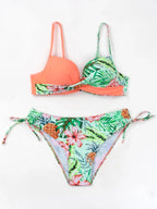 Biquíni Estampado com Alças Finas e Cintura Natural