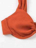 Conjunto de Biquíni 3 Peças Tricô com Saia