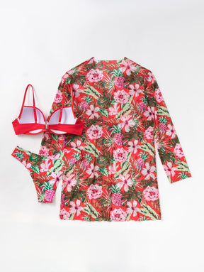 Conjunto Praia Flora Paradise 3 Peças