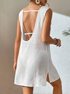Vestido Saída de Praia com Decote U e Costas Abertas - La Lecce