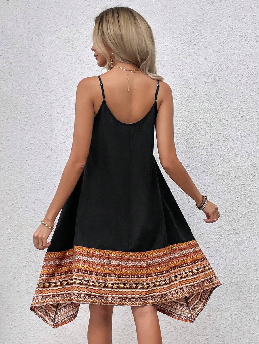 Vestido Midi Cami com Bainha Assimétrica - La Lecce