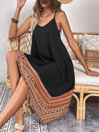 Vestido Midi Cami com Bainha Assimétrica - La Lecce
