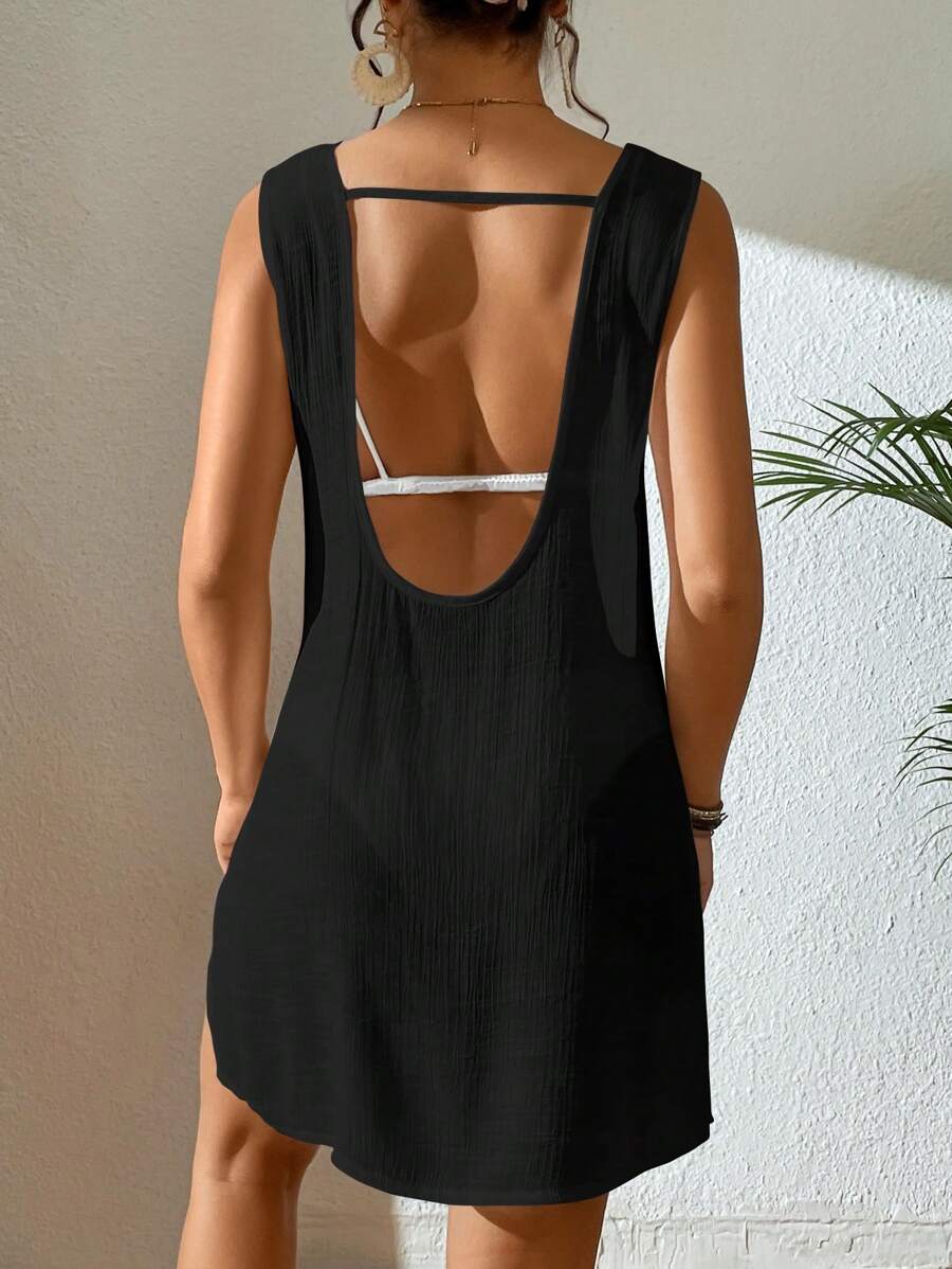 Vestido Saída de Praia com Decote U e Costas Abertas - La Lecce