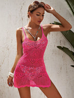 Saída de Praia Crochê Slim Fit com Abertura Lateral