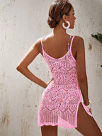 Saída de Praia Crochê Slim Fit com Abertura Lateral