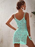 Saída de Praia Crochê Slim Fit com Abertura Lateral