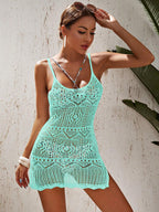 Saída de Praia Crochê Slim Fit com Abertura Lateral