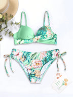 Biquíni Estampado com Alças Finas e Cintura Natural