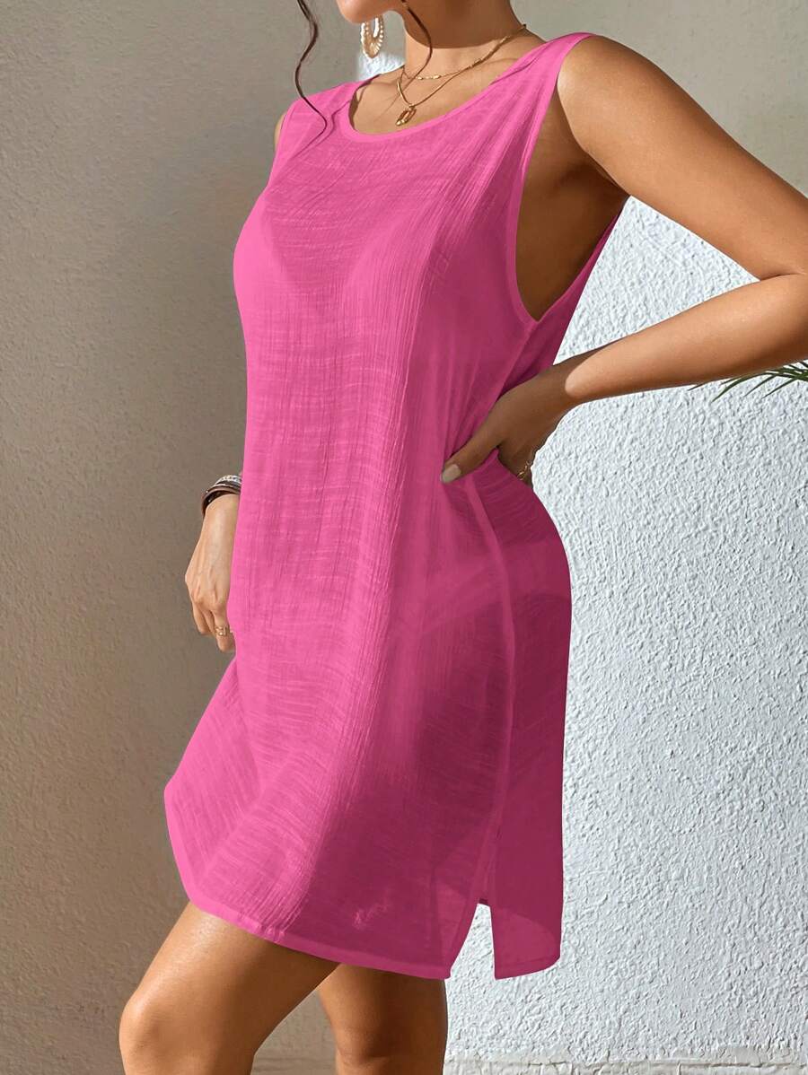 Vestido Saída de Praia com Decote U e Costas Abertas - La Lecce