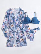 Conjunto Praia Flora Paradise 3 Peças