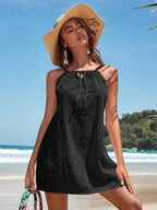 Saída de Praia Vestido Branco Nó na Gola