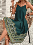 Vestido Midi Cami com Bainha Assimétrica - La Lecce