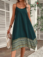 Vestido Midi Cami com Bainha Assimétrica - La Lecce