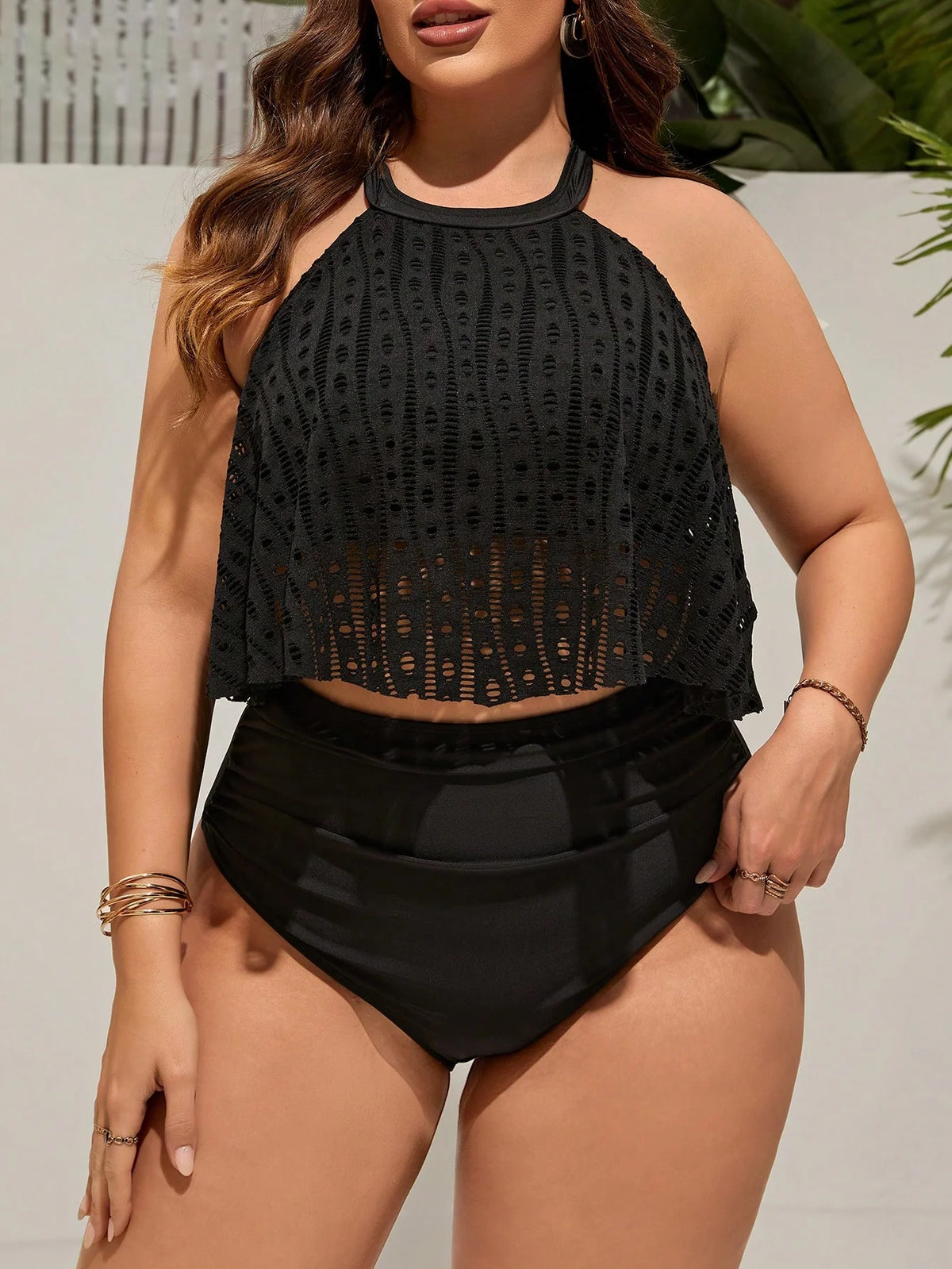 Tankini Plus Size Enrugado