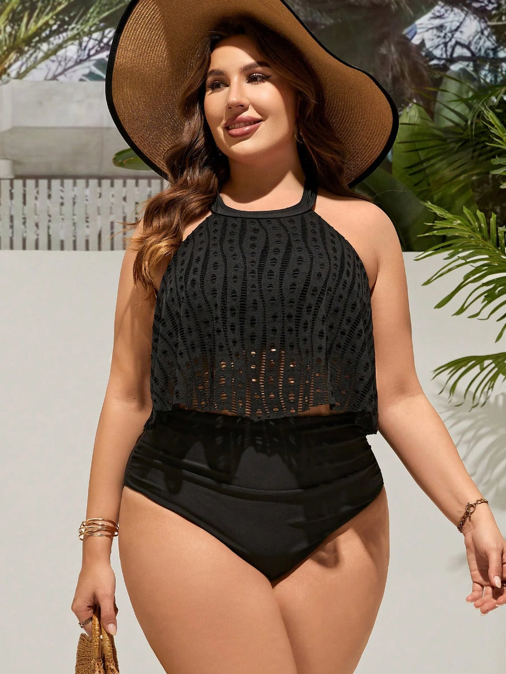 Tankini Plus Size Enrugado
