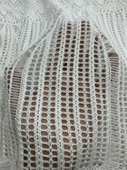 Vestido Saída de Praia Longo Transpassado em Tricô Vazado - La Lecce