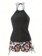 Conjunto Praia Floral Wave 3 Peças
