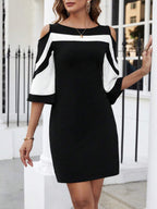 Vestido Curto Decote Canoa com Estampa Floral - La Lecce