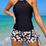 Conjunto Praia Floral Wave 3 Peças