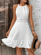 Vestido Curto Frente Única com Babado e Laço - La Lecce
