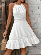 Vestido Curto Frente Única com Babado e Laço - La Lecce