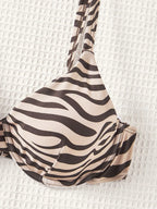 Conjunto Biquíni 3 Peças Zebrado com Tie Back