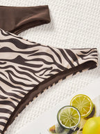 Conjunto Biquíni 3 Peças Zebrado com Tie Back