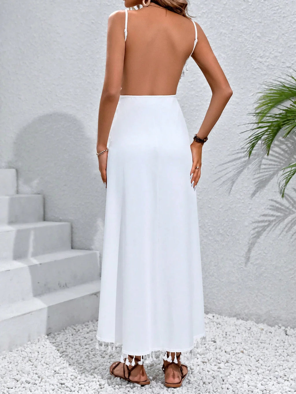 Saída de Praia Vestido Longo Cruzado Azul-Marinho