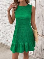Vestido Midi Evasê com Babado na Barra e Costas Abertas - La Lecce