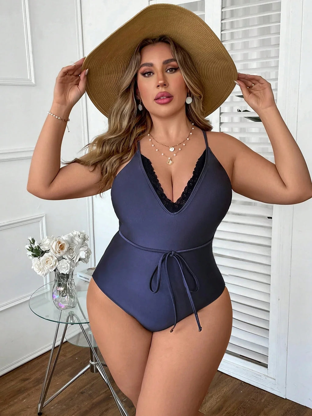 Maiô Plus Size Sem Mangas com Ziguezague