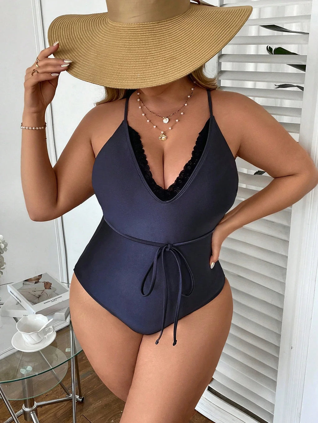 Maiô Plus Size Sem Mangas com Ziguezague