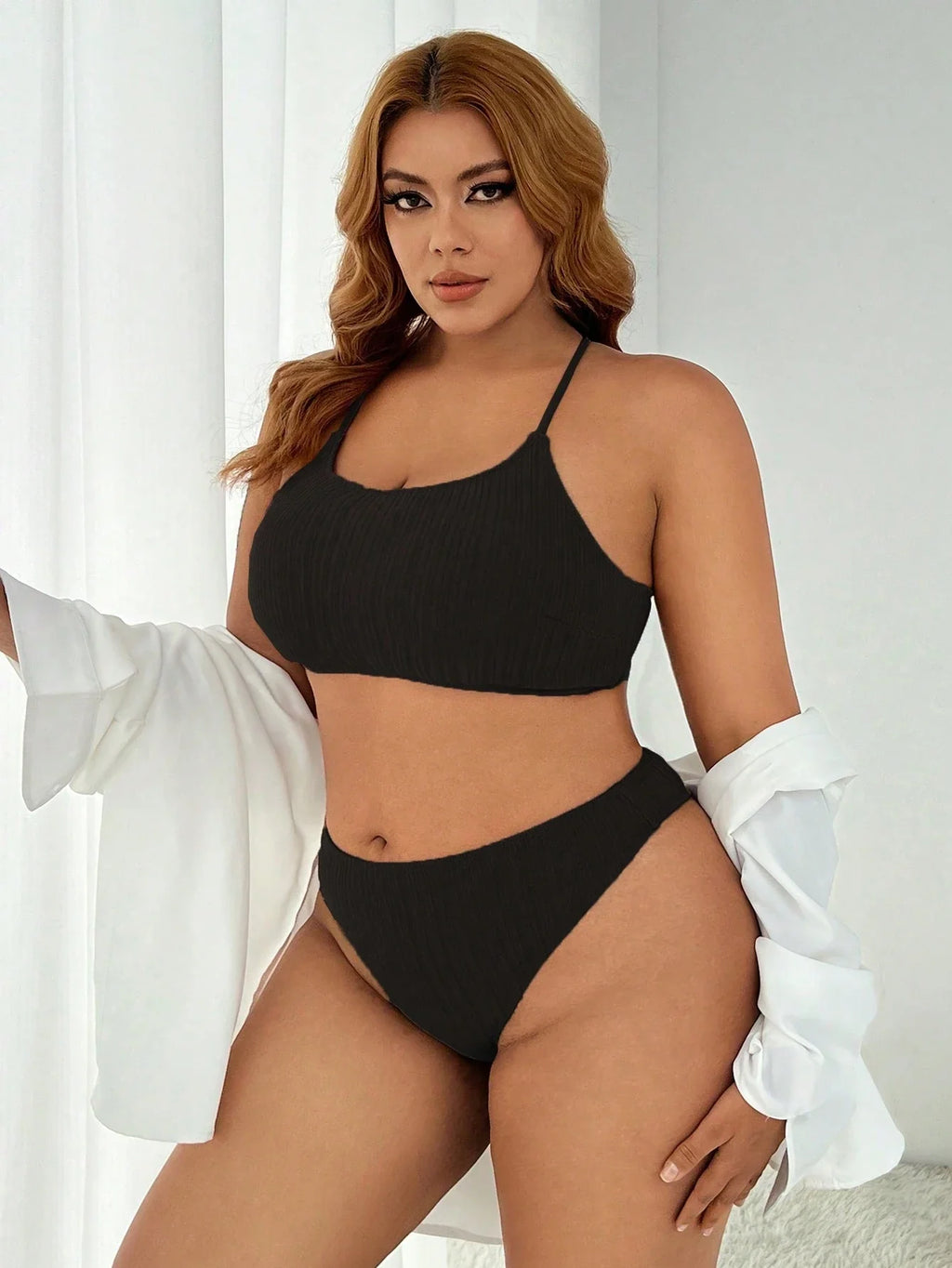 Biquíni Plus Size Canelado com Ziguezague