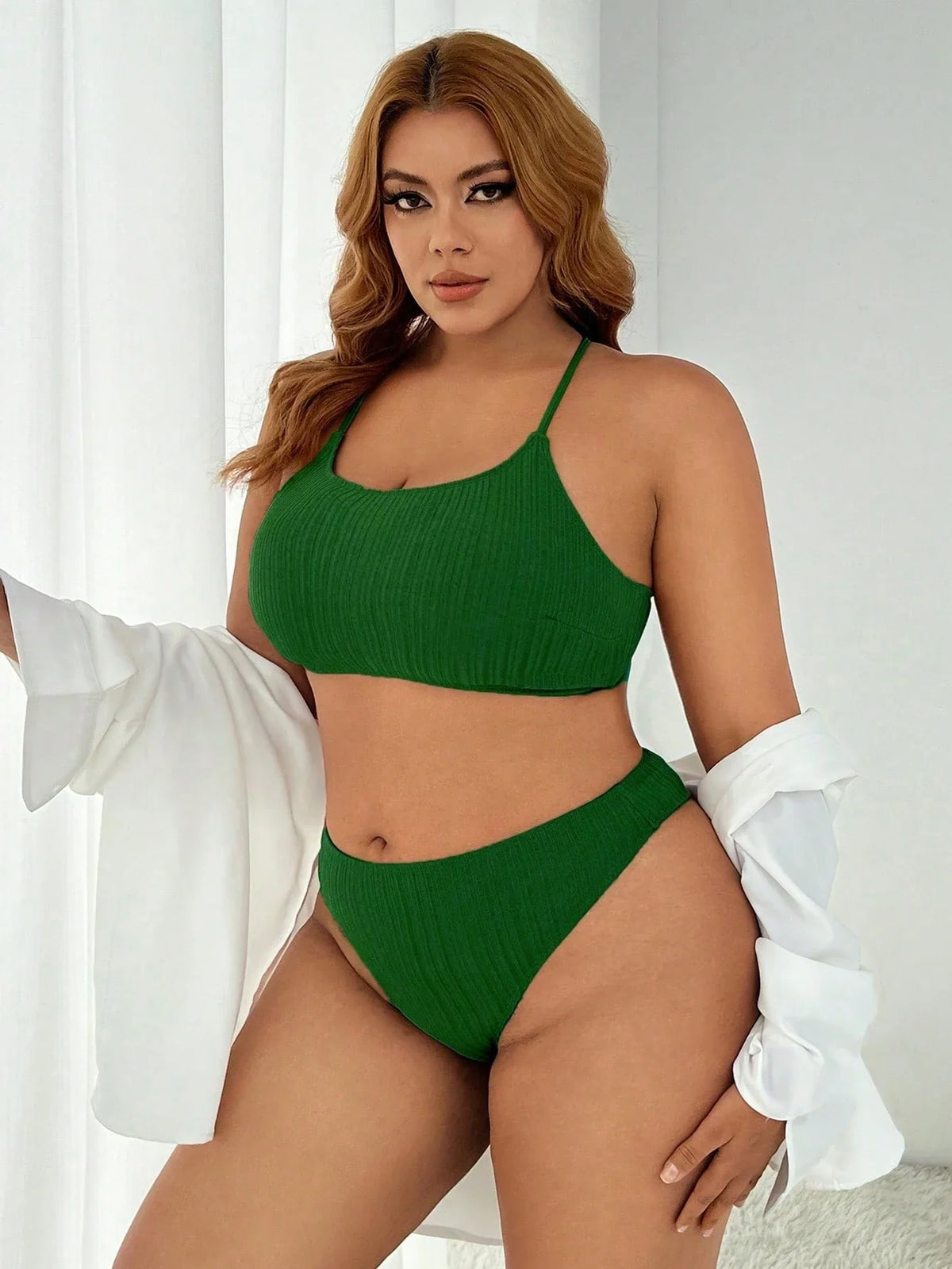 Biquíni Plus Size Canelado com Ziguezague