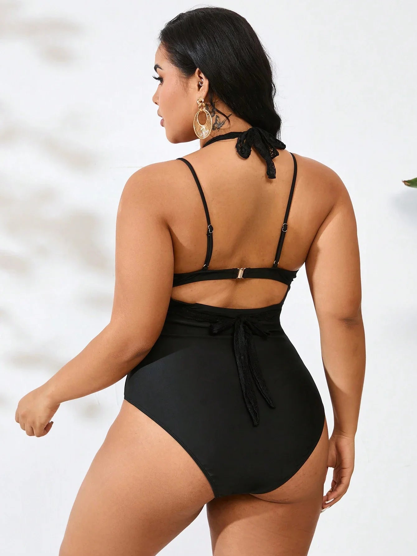 Maiô Plus Size Laço Contraste