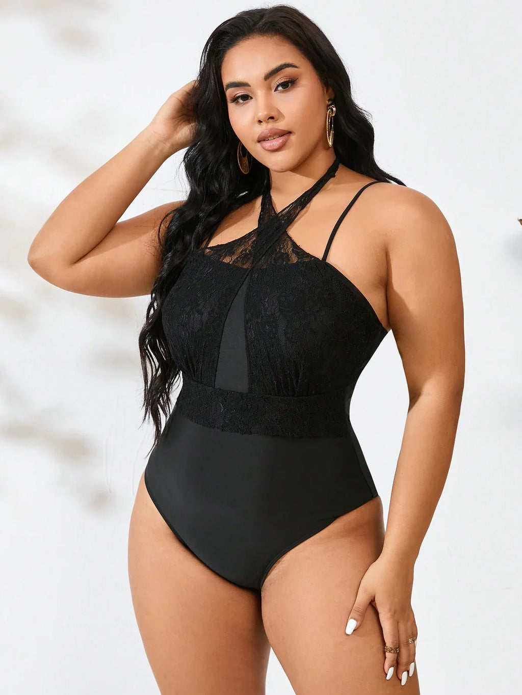 Maiô Plus Size Laço Contraste