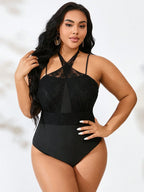 Maiô Plus Size Laço Contraste