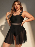 Maiô Plus Size com Saia Longa